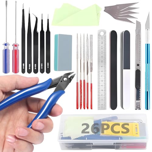 Catálogo para Comprar On-line Herramientas de modelado , tabla con los diez mejores. 50 ERFDSNF 26 Piezas Kit Herramientas para Modelismo, Reparación y Fijación Herramientas Construcción para Modelos Coche Avión Gundam, Hobby Building Tools Kit Maquetas de...