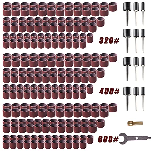 239pcs Sanding Drums Set,Rotary Tool Sanding Drums, Sanding Bits Sander Accessories for Dremel Rotary Tool Drill Woodworking 320grit,400grit,600grit