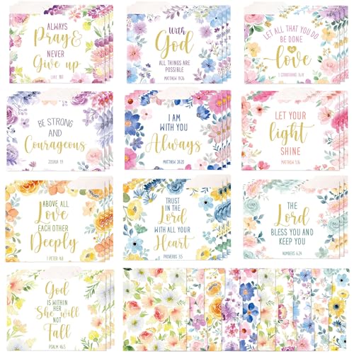 Estune 30 Pcs Decorative File Folders Letter Size Colored Manilla File Folders with 1/3-cut Tabs 11.69 x 9.25 Inches Graphic Laurel Leaf Office Supplies Organizers(Religious)