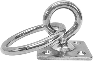 PROLINEMAX Stainless Steel 304 Square Swivel Pad Eye Plate W Ring 1/4