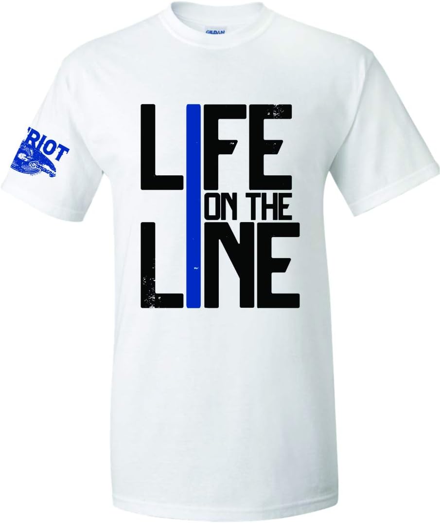 Patriot Apparel Company Life On The Line Police T-Shirt Thin Blue Line Tshirt