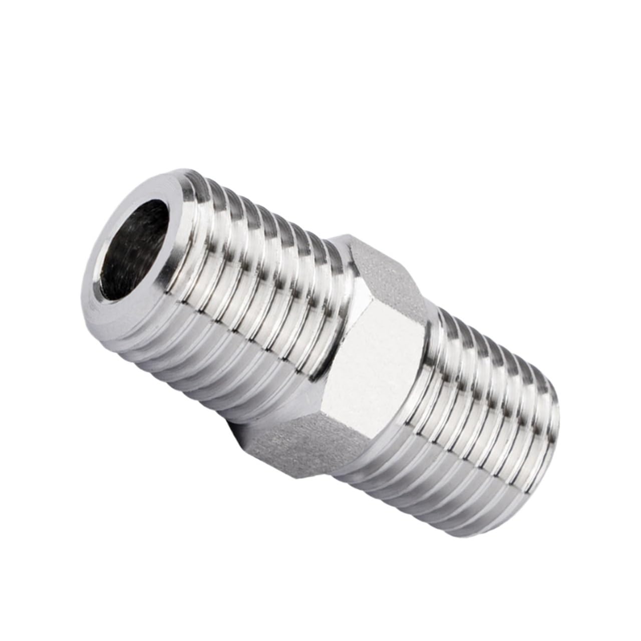 Epaknhgd Men's 75*63Mm 1Pc 304 Stainless Steel Hex Nipple Pipe Fitting High Pressure Straight Connector