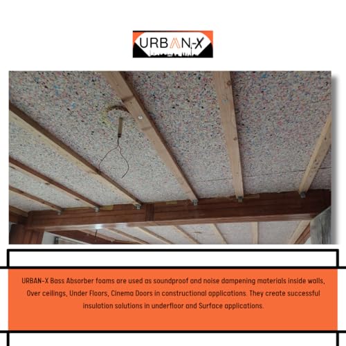 Image of URBAN-X Bass Absorber Sheet 25mm Soundproofing Acoustic Foam Pad for Noise & Vibration Absorption, 100 Density Heavy Sound Deadening Pad | 6x3 Ft Panel (1 Sheet)