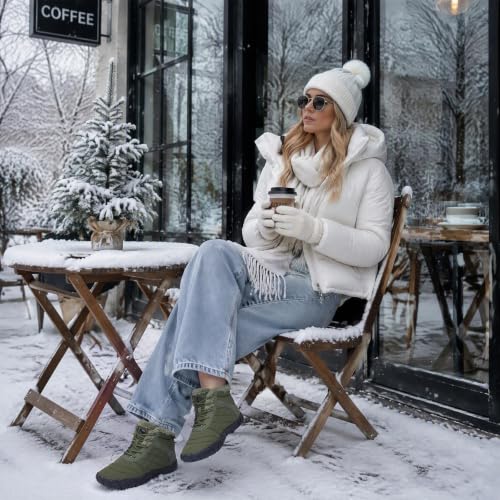 Image of Snow Boots for Women Winter Warm Fuzzy Non Slip Ankle Boots