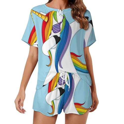 Pyjama licorne femme court une idée cadeau d'anniversaire mignonne et confortable