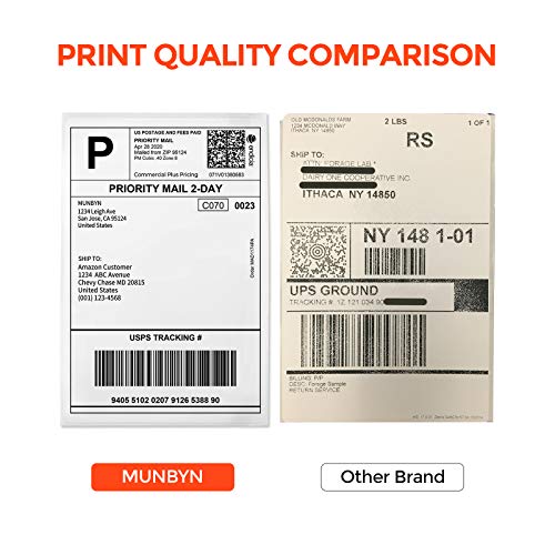 Image of MUNBYN 4 inchx6 inch Direct Thermal Shipping Labels, 880 Labels /4 Rolls(220 Pcs per Roll), Perforated Postage Paper Compatible with DYMO LabelWriter 4XL 1744907,1755120, MUNBYN and Other Printers