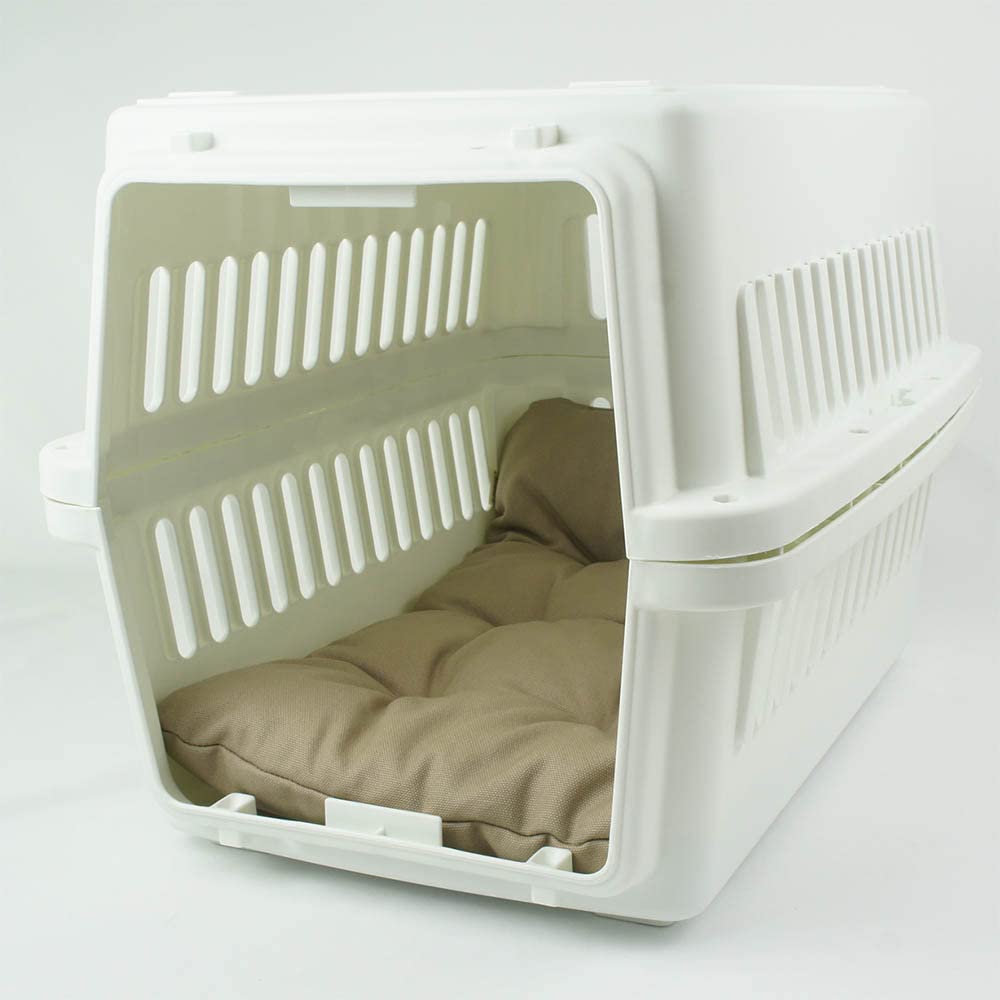 Helen’sペットベッド　８号帆布生地 クレート マット 生成ファー　L Amazon | Helen's 縁無し クレートクッション 8号帆布生地 モカ M