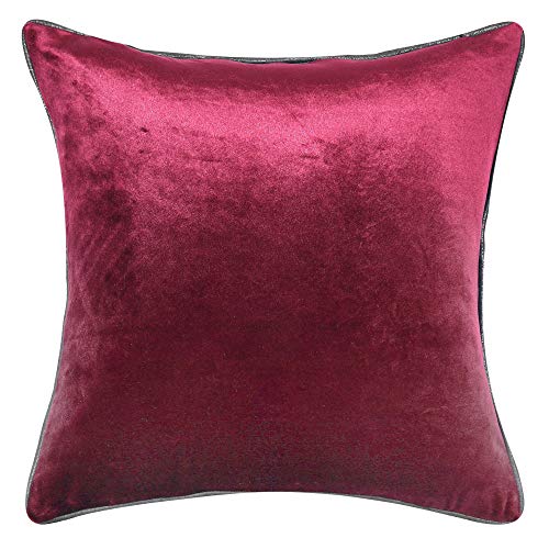 Image of Cazimo Velvet Cushion Covers for Bed, Sofa and Couch - 16 * 16 inches | Ideal for Living Room | Set of 2, Maroon