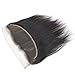 Forawme 8A Quality Brazilian Hair Straight Pre Plucked Full Lace Frontals Human Hair Pieces 16 Inch 130% 1B Natural Color Ear To Ear Lace Frontal Closure With Baby Hair 13X4