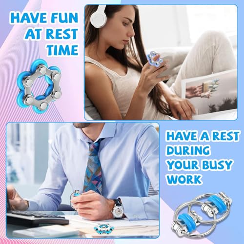 ElevaPulse 5 Stück Fidget Toys Set, Anti Stress Spielzeug, Stressabbau Spielzeug, Fidget Toys Erwachsene, Skills Borderline, Skills Panikattacken, Für Kinder Und Erwachsene Stress, Angst (Blau)