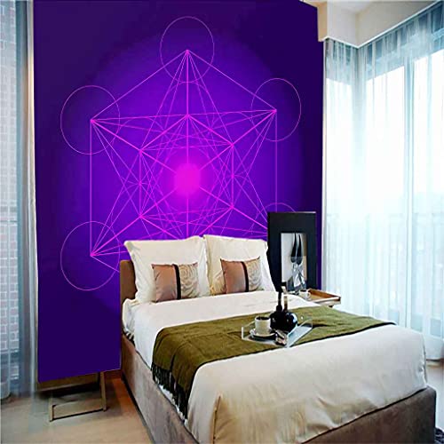 Papier peint auto-adhésif géométrique violet 3D rénovation murale 400x280