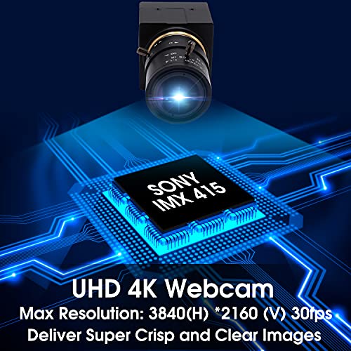 Webcam USB 4K avec zoom manuel Svpro pour visioconférence sur Mac
