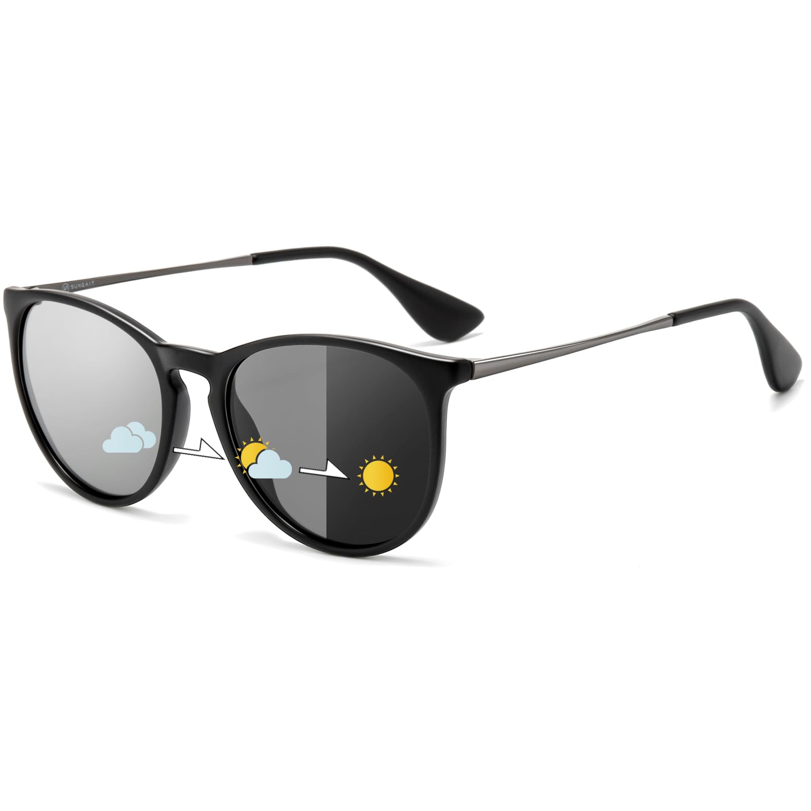 SUNGAIT Premium Vintage Round Sunglasses for Women Men Classic Retro Trendy Style