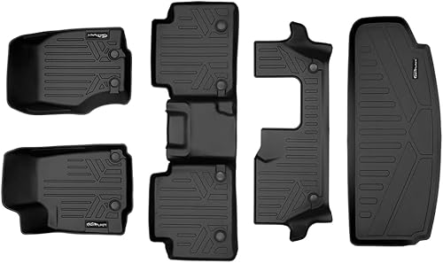 Miniatura 7 de SMARTLINER Juego de forro negro de 3 filas y carga para todo tipo de clima, compatible con Jeep Grand Cherokee L 2021-2023 (solo compatible con