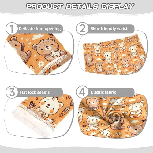 Cute Doodle Bears Girls Leggings Kids Yoga Pants Athletic Tights Pants 4-10 Years3