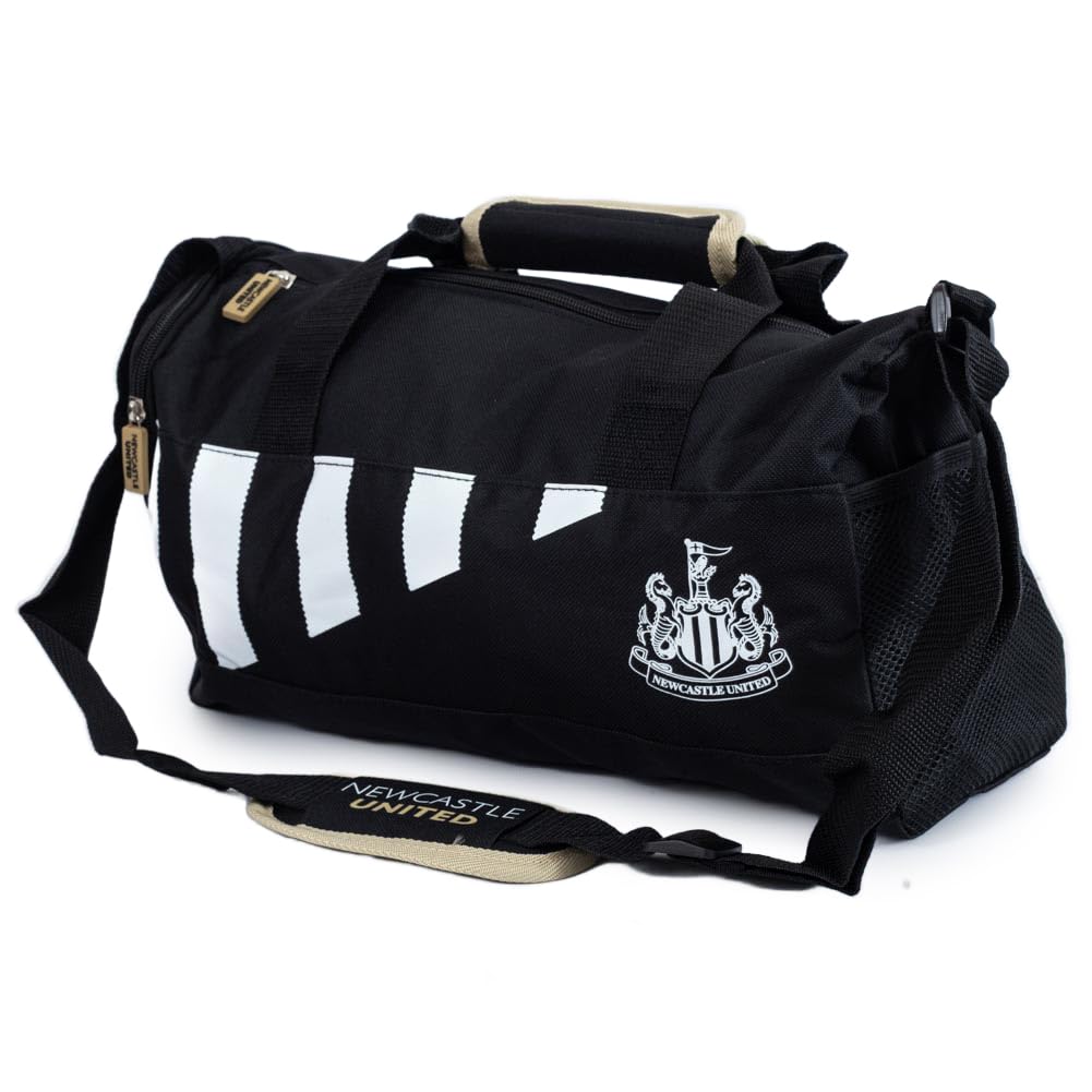 Official Compatible with Newcastle United F.C. Large Black and White Striped Holdall