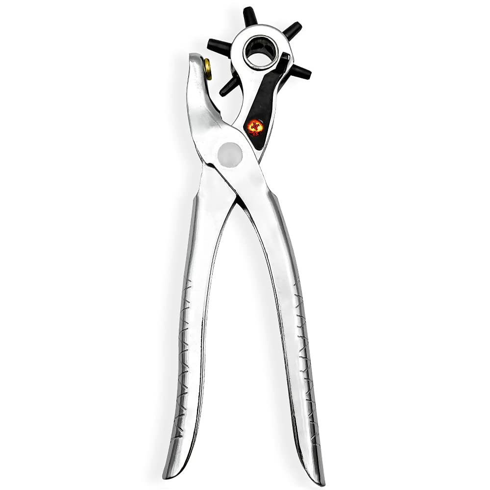 Volo Metal Hole Punch Pliers Repair Tool/Multi Tools for Leather Strap or Waist Belt/Waist Band, Belt Punching Machine with Multiple Hole Sizes (Color: Silver) (B09KCHJVMZ) Amazon Price History, Amazon Price Tracker