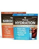 VitaCup Shroom Fuel, Mushroom Coffee Alternative Packets 24ct, w/Cacao, Cinnamon, Chaga, Lions Mane, & Maca + Hydration Coffee Packets 18ct, Coffee That Hydrates You w/Electrolytes, Coconut Water, P