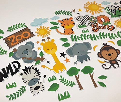 Paper Die Cuts - Zoo Fun - Over 60 Cardstock Scrapbook Die Cuts - By Miss Kate Cuttables #TOP5