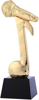 BAFAFA Microphone Trophy Music Award Trophy - Gold Trophy for Concerts, Competitions, Parties, Gift (Color : Gold, Size : 24cm) Trophy