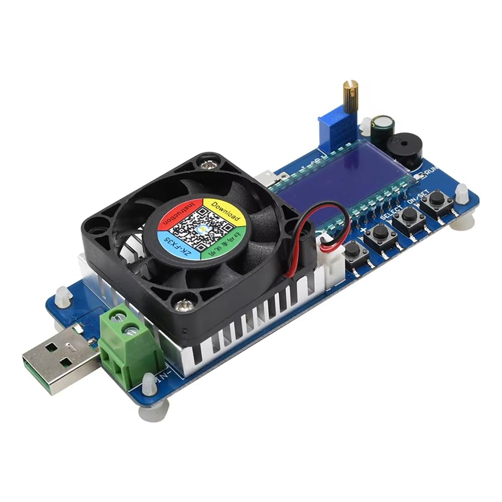 Littimoon LCD Display Battery Capacity Tester FX35 5A 35W Electronic Load Tester USB Power Adjustable Resistor