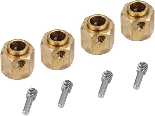 iFCOW Modelo Crawler - Accesorio de actualización de latón para TRX-4 RC Car (0.315in) 1 cubo de rueda hexagonal de latón RC cubo de rueda de latón