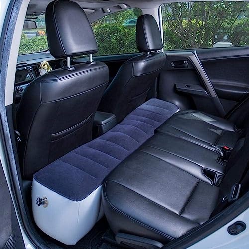 Auto Luftmatratze, Aufblasbare Rücksitz Lücke Isomatte Luftbett Kissen Mit Motorpumpe Für Auto Reise Camping (Blau)