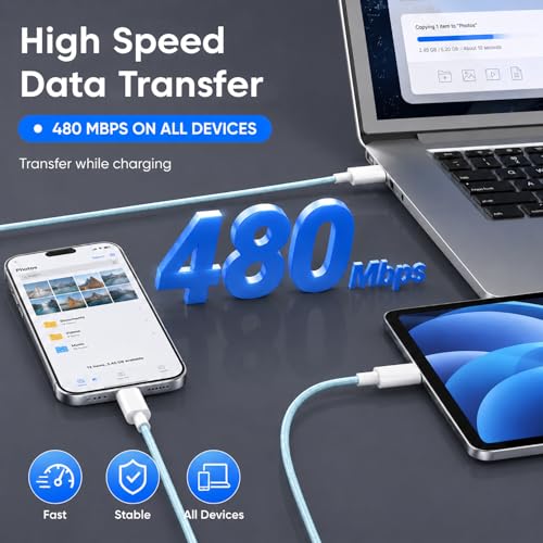 Image of Sounce 60W 3-in-1 Fast Charging Cable 1.5M Nylon Braided, 3A Multi Charger with Type-C Micro USB Lightning Support for iPhone Samsung OnePlus Xiaomi Oppo Vivo Android Car Charger (Black)