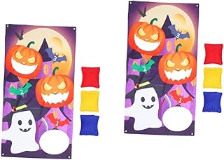 BESPORTBLE 2 Sets Sandbag Throwing Game Kids Playset Outdoor Flag Outdoor Play Toys for Kids Halloween Bean Bag Toss Halloween Toss Games Halloween Sandbag Toss Hanging Sandbag for Throwing