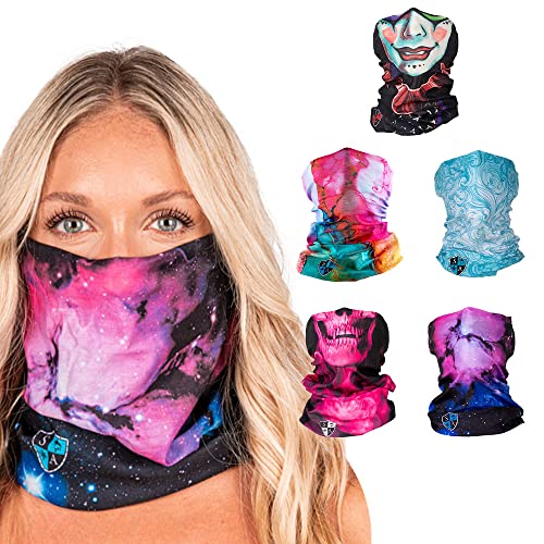 S A Company 5-Pack Uv Face Shield | Uv 30+ Multipurpose Neck Gaiter Balaclava For Adults (Fright) #TOP28