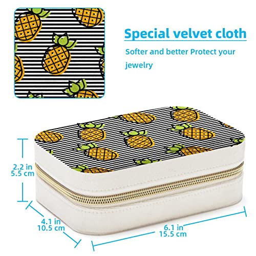 Boîte à bijoux portable à rayures idée cadeau filles