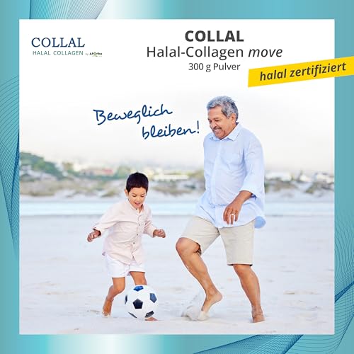 Collal® Halal-Collagen - move - Premium Collagen Pulver 300 g Doypack, Kollagen Pulver mit bioaktiven, halal-zertifizierten Collagen-Peptiden, 30 Portionen mit sehr hoher Bioverfügbarkeit