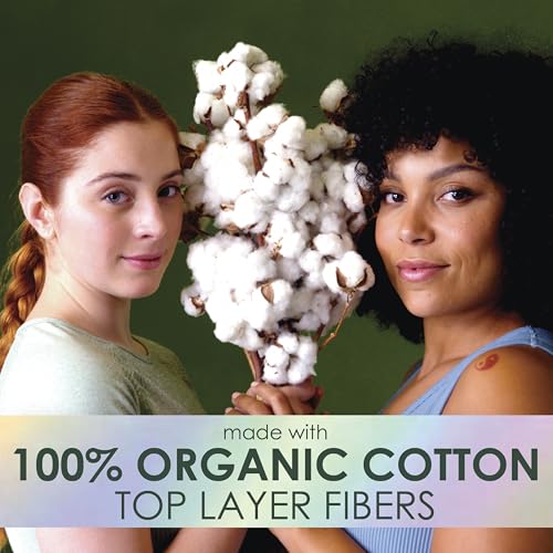 Image of L. Extra Long Maxi Pads for Women, Overnight Absorbency, Organic Cotton Top Layer, Unscented Pads with Wings, 56 Count (2 Packs of 28)