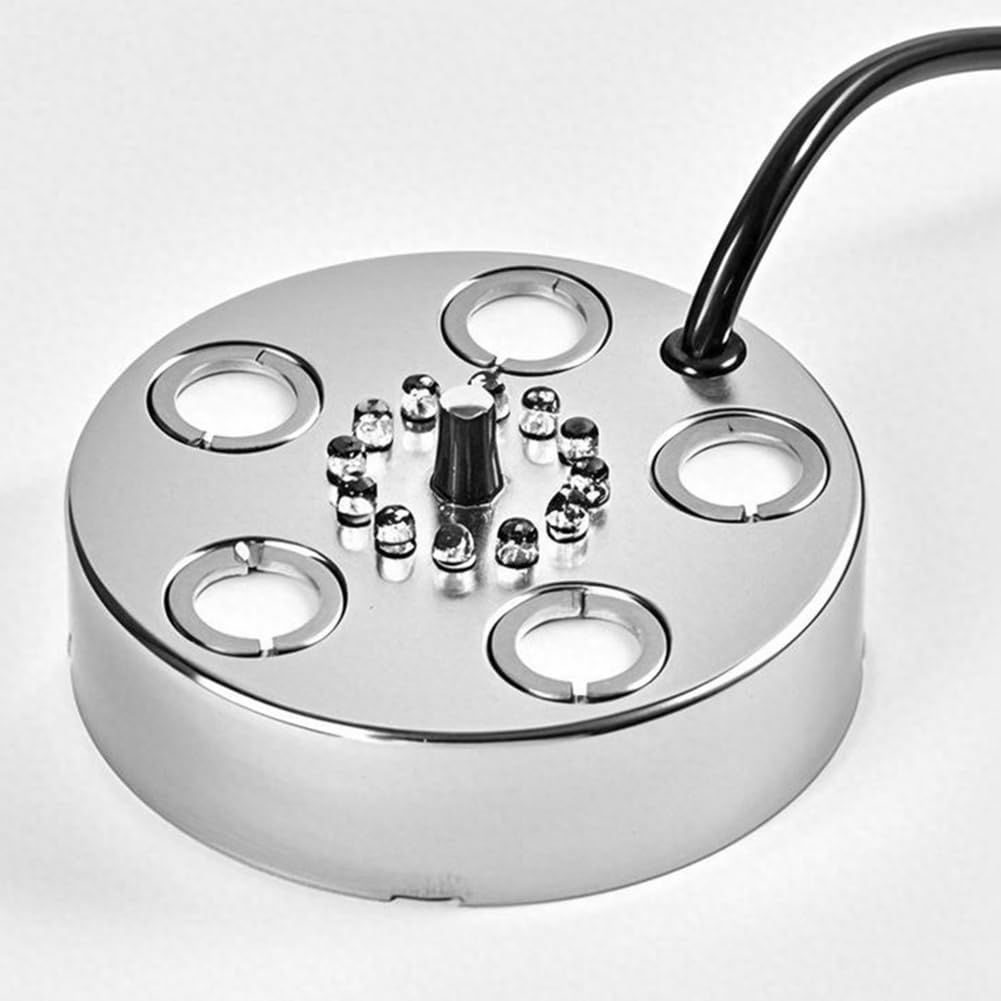 Buhdjfnke Mist Maker,Ultrasonic Water Pond Fountain Fogger 12 LED Light Flashes Stainless Steel Air Humidifier — view 3