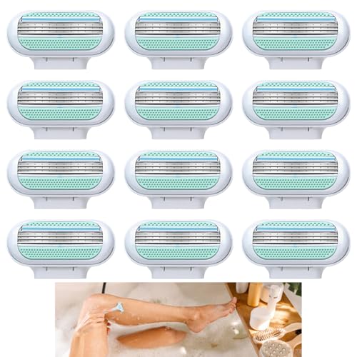 Edksegjcsous 12 Pcs Replacement Razor Blades Compatible with Gillette Venus Extra Smooth Womens Razor Blade Refills 3 Layer Blade & Pivoting Head Effortless Glide Easy to Replace