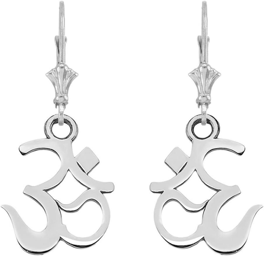 Elegant Sterling Silver Ohm (OM) Ganesh Earrings