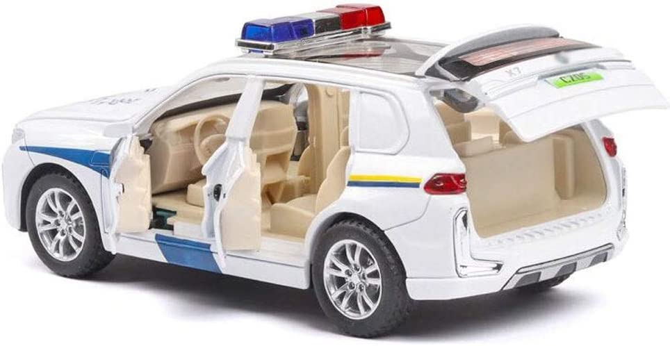 Image of 1 /32 Police X5 SUV Model Car with Box, Zinc Alloy Pull Back Toy car with Sound and Light for Kids Boy Girl Gift?Colors as Per Stock? (Police X5)
