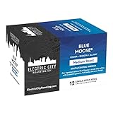 Blue Moose Coffee, Single Serve K-Cup Pods, Keurig Compatible, Medium Roast, Electric City Roasting, Specialty Coffee