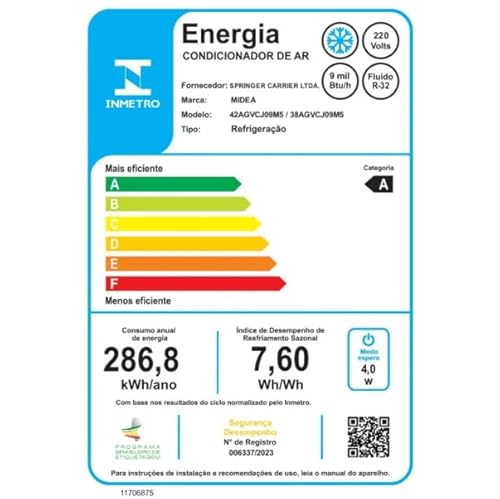 Ar Condicionado Split Hi Wall Springer Xtreme Save AI Connect Inverter 9.000 Btus Frio 220v R-32