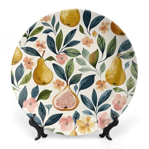 Plato decorativo Bone China Figs And Pears 7 pulg miniatura 1