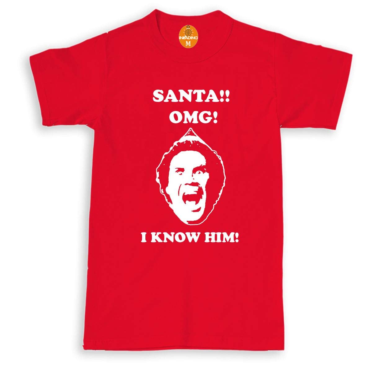 Santa! I Know HIM! T-Shirt - Funny Buddy The Elf Christmas Kids & Mens Gift Top Red