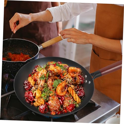 Wok de hierro tradicional antiadherente para cocina miniatura 6
