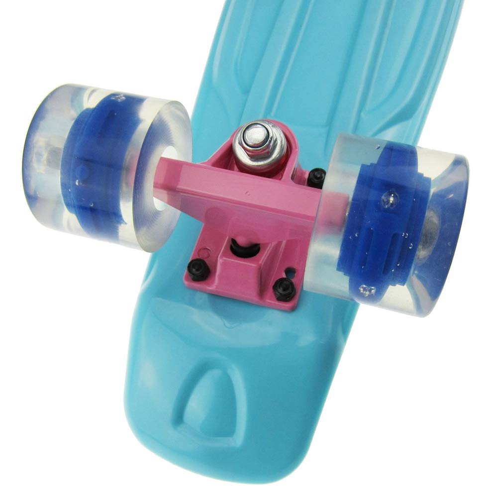Planches à roulettes Complètes Mini Skateboard Cruiser avec LED Allument des Roues Clignotantes pour Enfants Garçons Filles