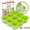 KIDDO FEEDO Baby Food Storage Container and Freezer Tray with Silicone Clip-On Lid – 9×2.5oz Easy-Out Portions – Free E…