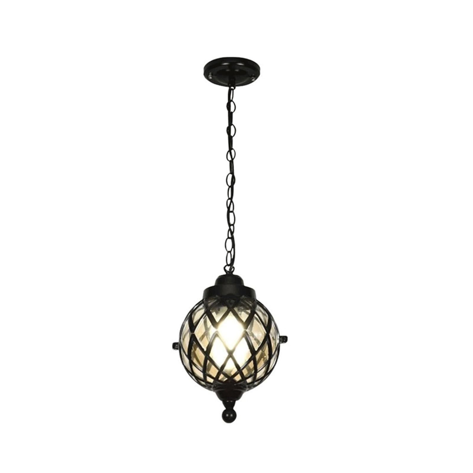XCFTYRU Outdoor Pendant Lights， Outside Waterproof Chandelier Exterior Glass Lantern Retro Hanging Lamp