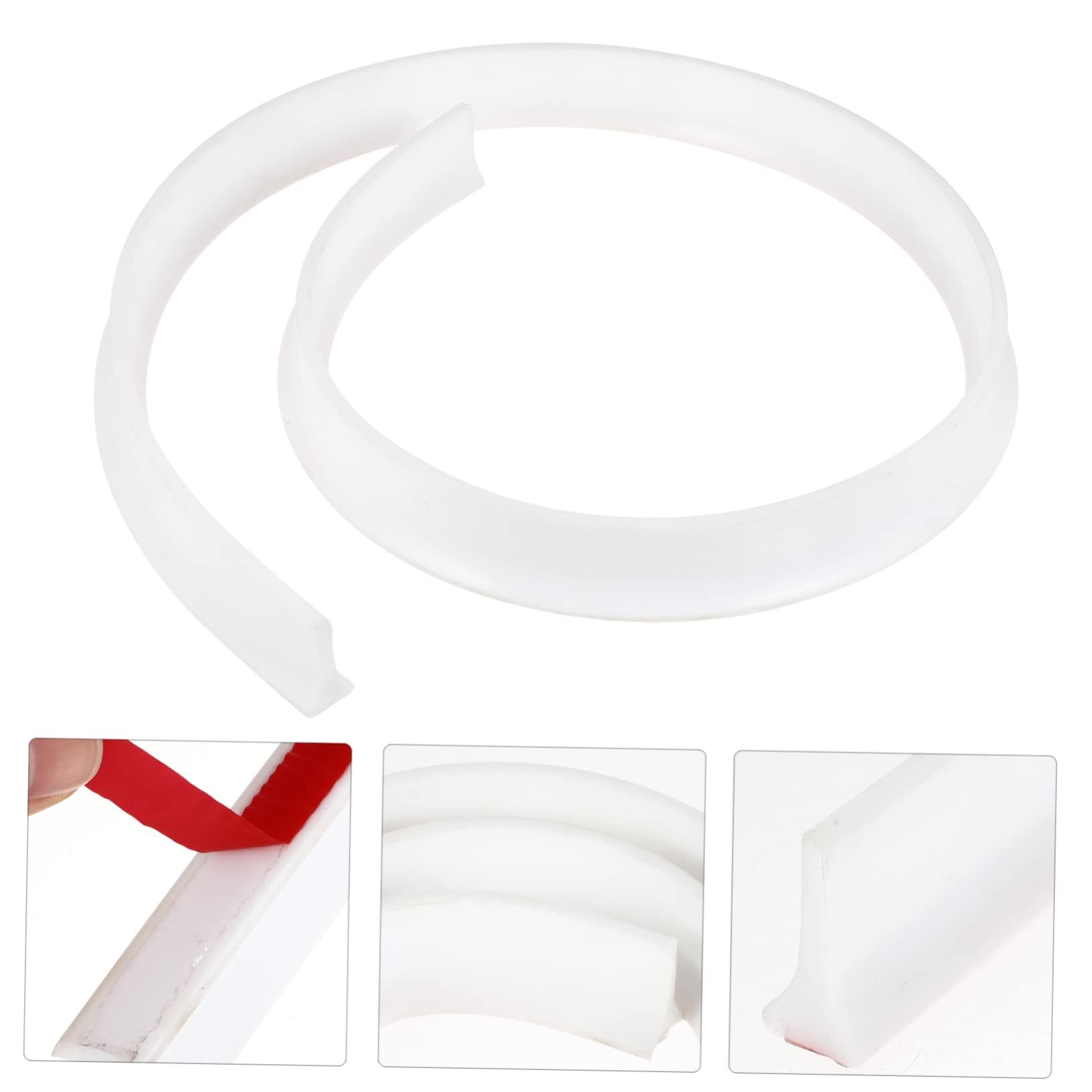 Striscia di Tenuta Acqua in Silicone Bianco 1, 5x3 Cm per Doccia | Tagliabile, Buona Tenuta, per Piano e Soglia, Barra Adesiva per Bagno e Wc