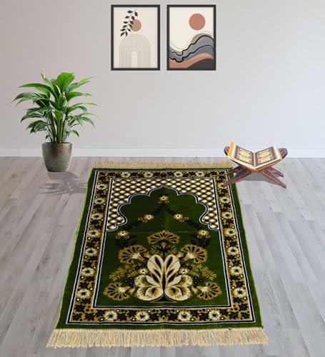 Image of Janamaz Prayer Mat - Turkey Soft Velvet Namaz Mat | Premium Aasan for Daily Salah, Janimaz Namaz, Comfortable & Durable Prayer Mat | 44x27 Inch, (14)