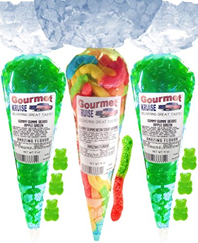Green Gummy Bears y Sour Worms 32 OZ