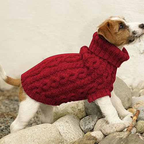 Chaud Pull pour Animaux, Doggy Vêtements pour Chien de Compagnie Petite Taille, Cat, Chiot et Chat,Rouge,M – Image 4