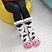 LINEMIN Womens Winter Slipper Socks With Grippers Cozy Warm Cute Fuzzy Slipper Socks (Cow-Black and White)